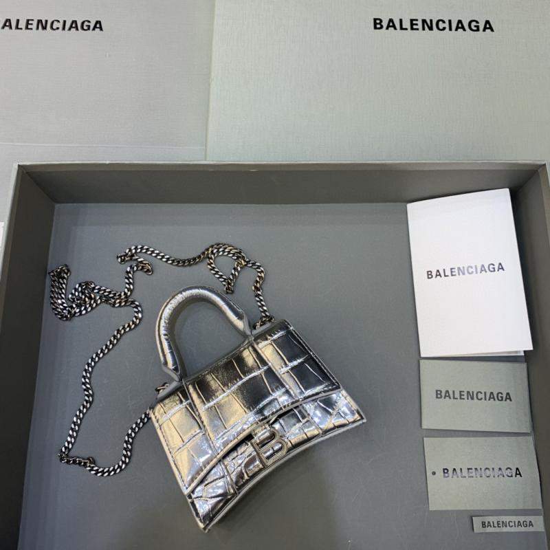 Balenciaga Bags 664676 Crocodile Silver